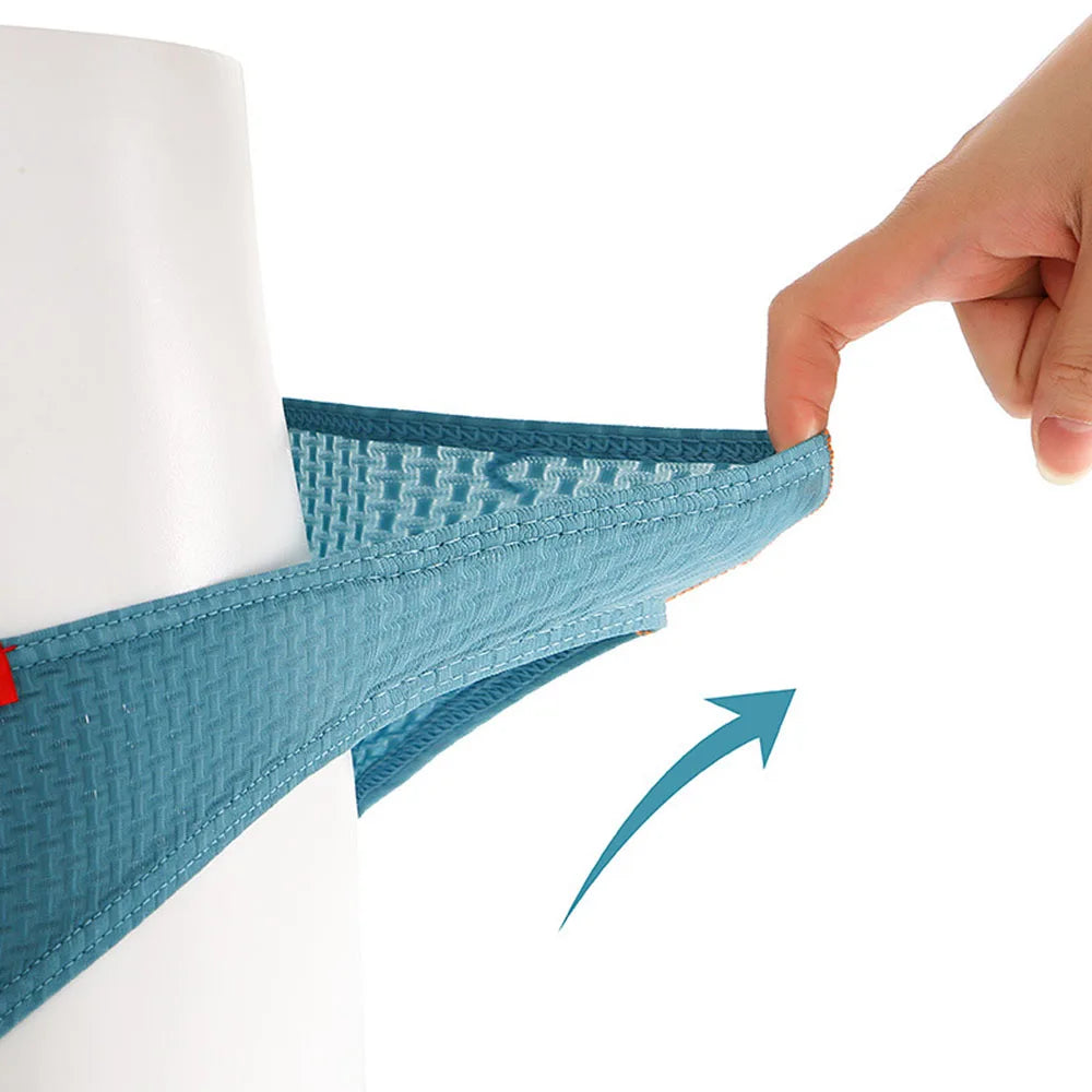 Men Underwear U Convex Ice Silk Briefs Knickers Panties Low Waist Underpant Panties Sports Breathable Low-Rise Elastic Underwear