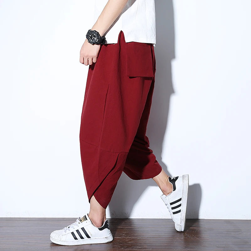 2024 New Casual Shorts Man Solid Harem Men's Summer Shorts Knee-length Short Pants For Men Bermuda Shorts Men's Summer Breeches