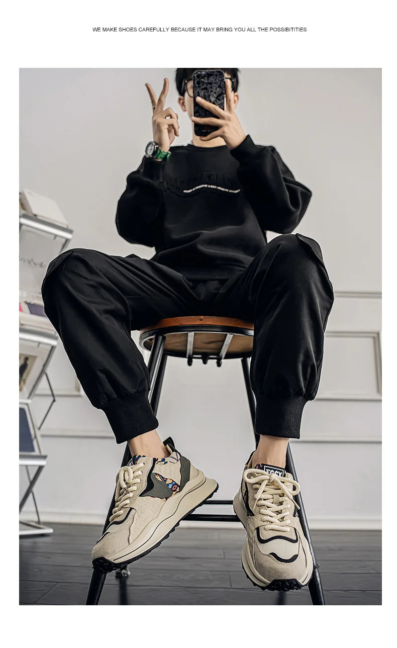 Men's Shoes 2025 Spring New Casual Versatile Comfortable Fashion Trend Niche Non-slip Wear-Resistant Retro Sneakers