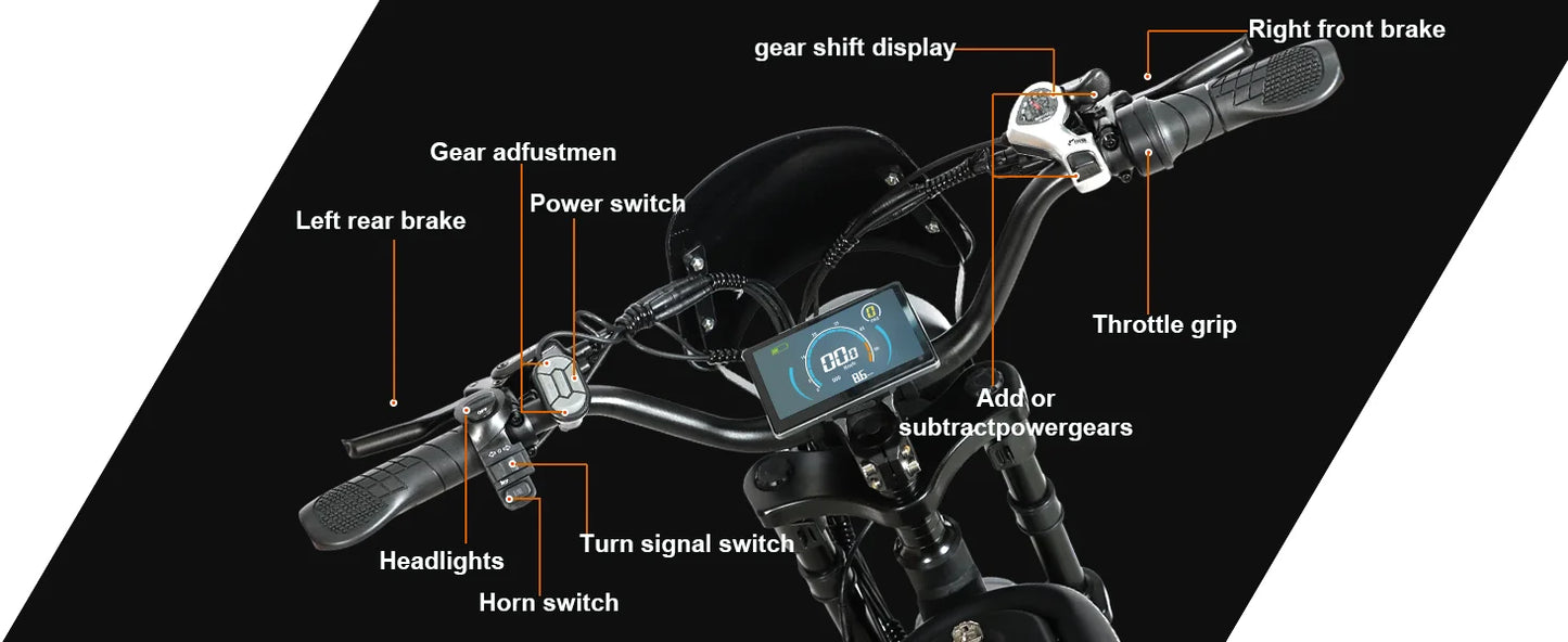 BAOLUJIE DM01 electric bicycle Moto Electric Bike for Adults 2000W Motor Electric Bike 60V30AH Moto 42MPH EBike【1 Year Warranty】