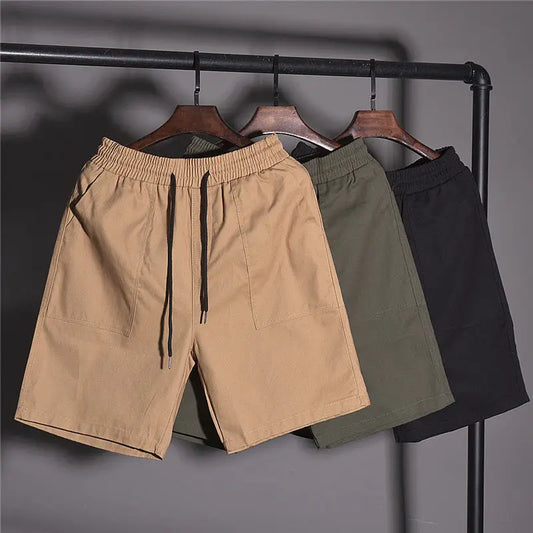 Summer Running Shorts for Men Casual Jogging Sport Short Pants Solid Color Drawstring Loose Sports Shorts Mens Shorts