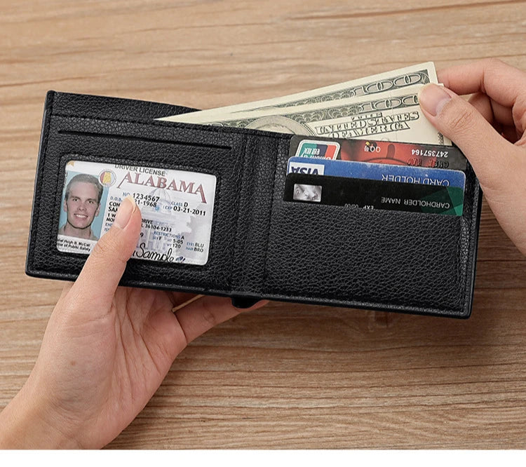 New Men's Wallet PU Leather Men Wallets Business Wallets for Man Short Black Walet Portefeuille Homme