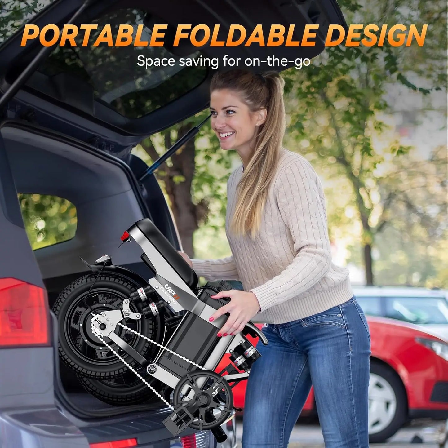 1000W 48V 15Ah Foldable Electric Bike 20MPH MAX 60 Mile Range 14in Commuter E-Bike UL2849 Certified Customized