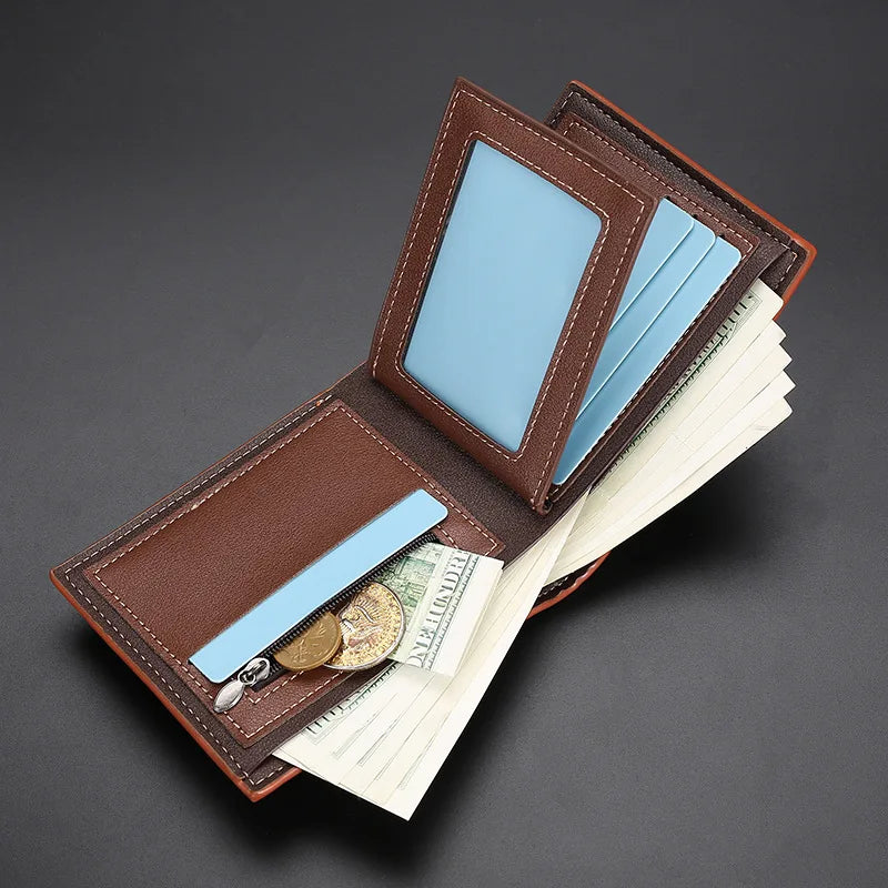 Men's Business Multi-function Short Wallet, Multi-card Wallet, Zipper Change Bag