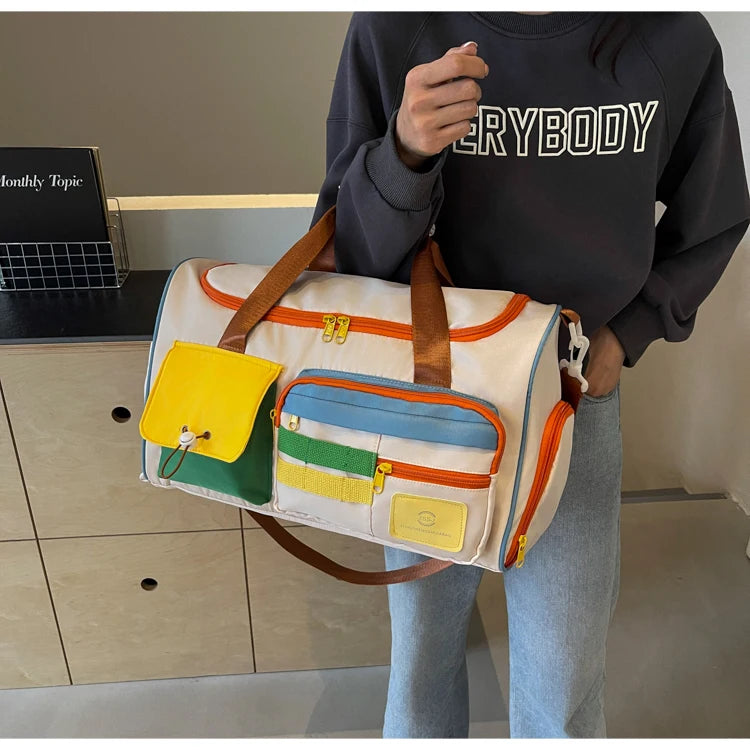 Travel Bag, Duffel Bag Cosmetics Bag, Professional Fitness Bag, Yoga Swimming Training Backpack, Satchel Shoulder Crossbody Tote Bag, Suitable for Men and Women