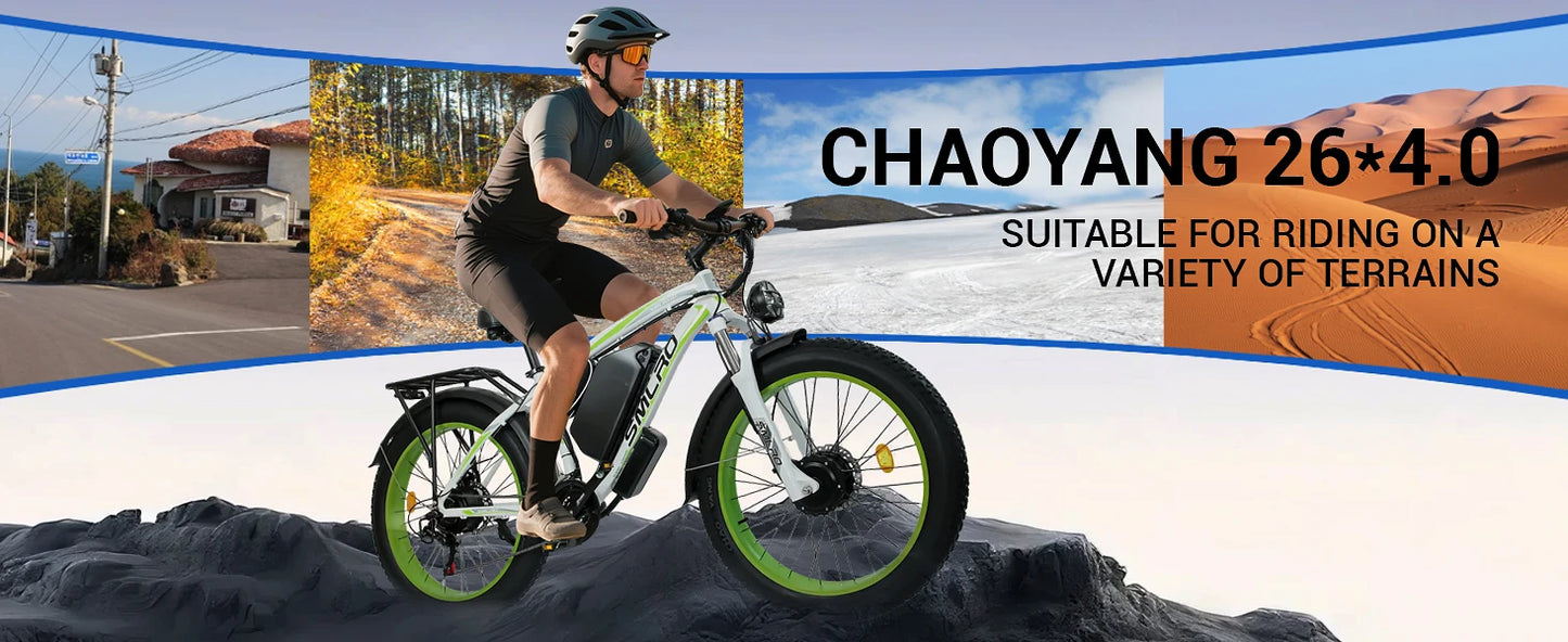 SMLRO XDC600 Adult Off-Road Ebike 3000W 52V 30Ah Hydraulic Disc Brakes Electric Bicycle 26*4.0" Fat Tire Mountain Electric Bike