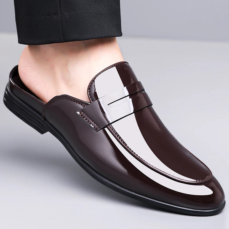 Summer and Spring Men's Leather Shoes Minimalist and high-quality casual style Fashion Street Comfortable daily shoes Black