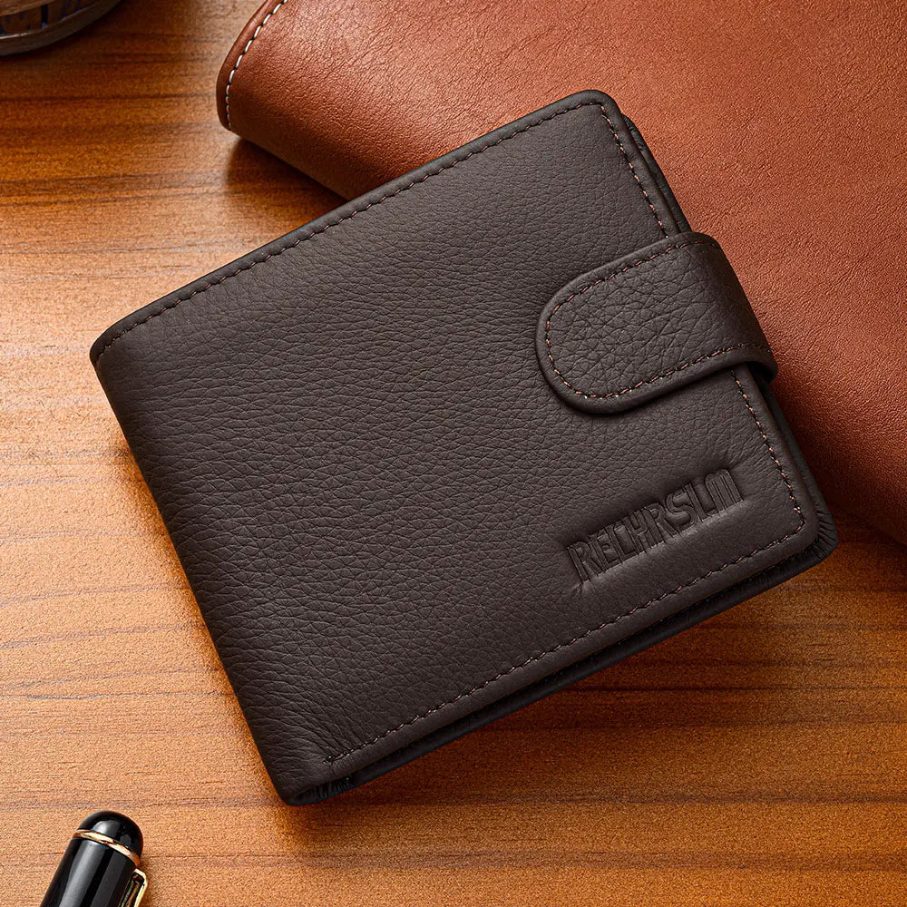 Genuine leather Men's Wallet Classic Style Short Multi-Card Wallet Coin Pocket Wallet High-End Minimalist wallet for Men
