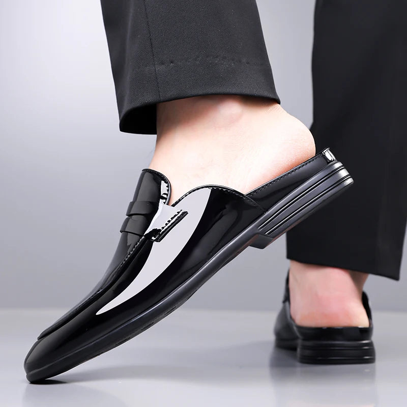 Summer and Spring Men's Leather Shoes Minimalist and high-quality casual style Fashion Street Comfortable daily shoes Black