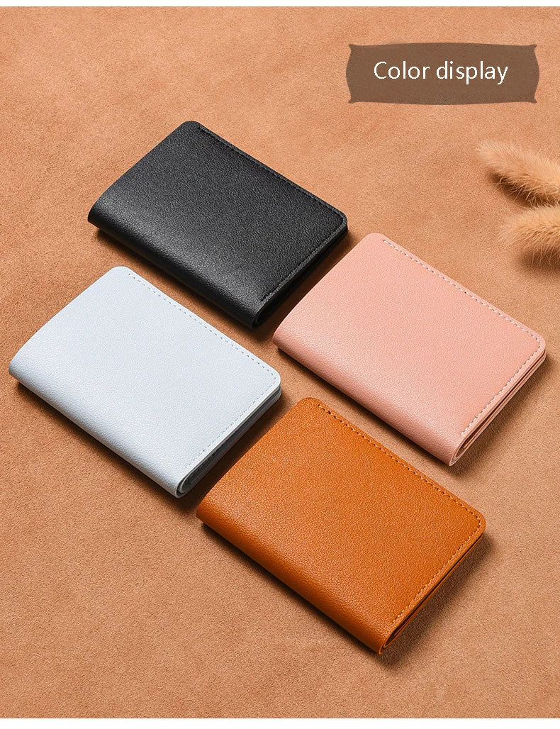 Classic Designer PU Leather Small Wallet for Men Short Simple Women's Purse Fashion Ultra Thin Credit Card Bag Coin Purse