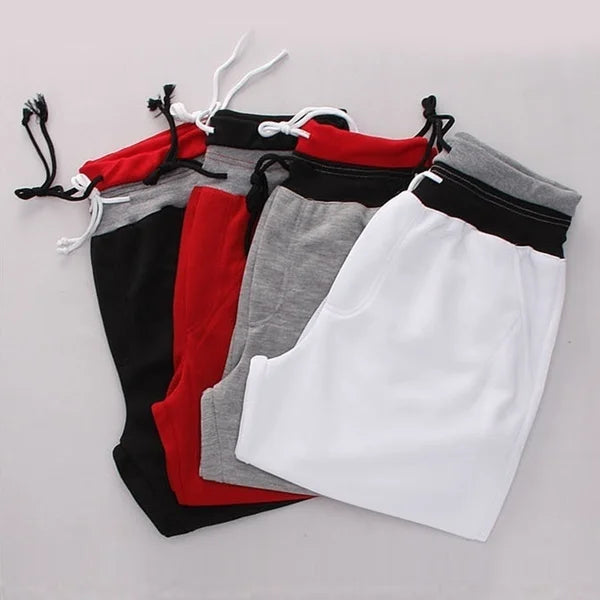 Men’s Shorts Fashion Casual Jogging Elastic waist Shorts Drawstring Loose Shorts Summer Knee Length Shorts