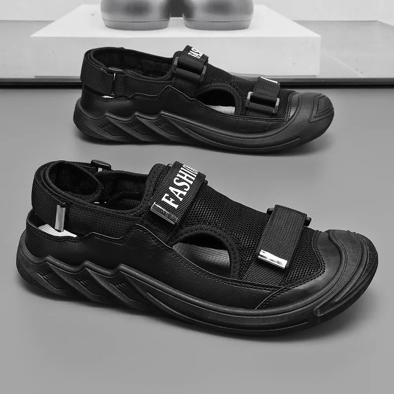 Men's Sandals Soft Bottom Summer Vacation Casual Beach Shoes Breathable Baotou Sandals