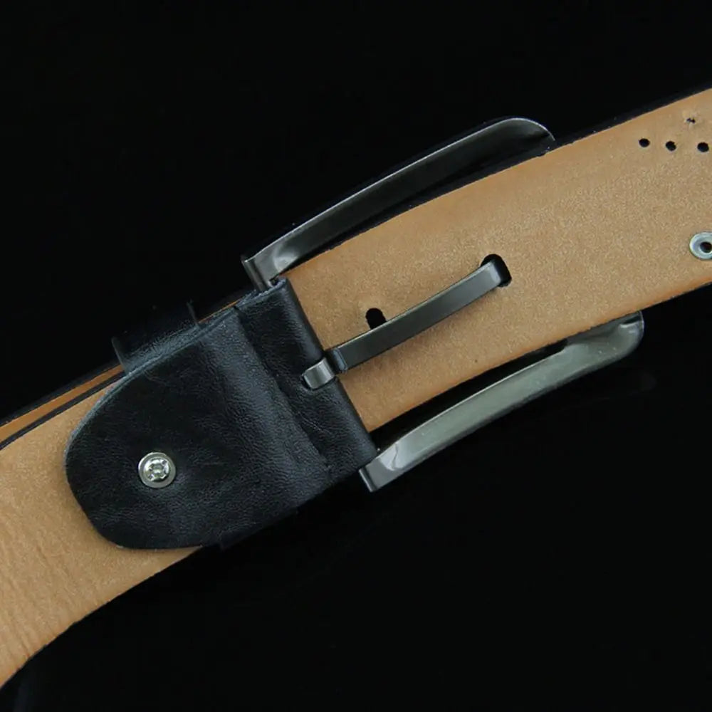 Men's Genuine Leather Belt Luxury High Quality Classic Buckle Business Cowboy Vintage Waistband Alloy Belts