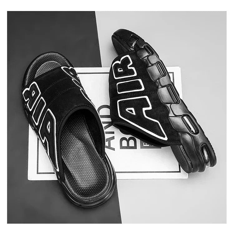 Men's Slippers 2025 Summer New Casual Slippers Fashion Air Cushion Sports Slippers for Men Non Slip Beach Shoes Designer Slides