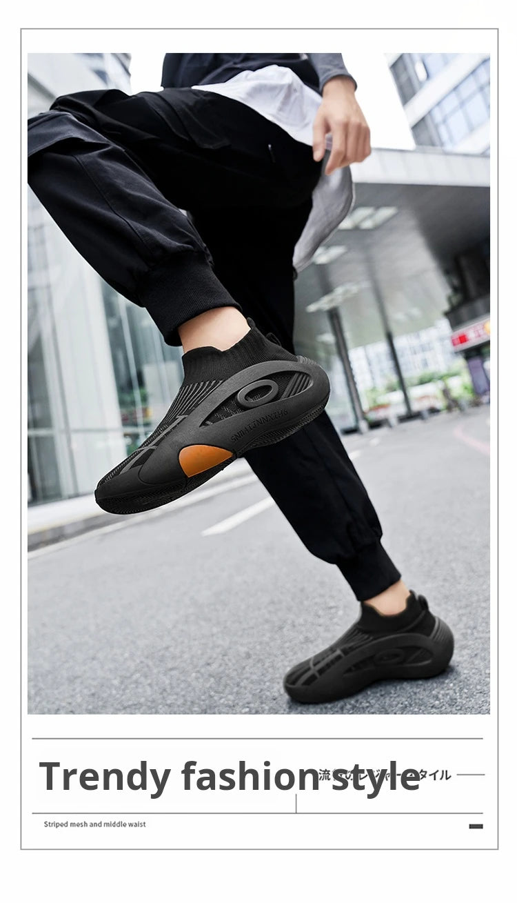 Summer Sneakers for Men Breathable Socks Casual Sports Shoes New Arrival Black Green Men Trainers Platform Designer Sneakers Men