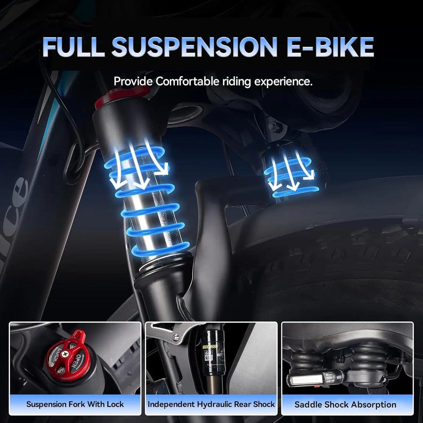 Dual Motor 3000W Peak Electric Bike for Adults 52V 30AH Ebike 26Inch Fat Tire Hunting Bike for Off Road Mountain Snow