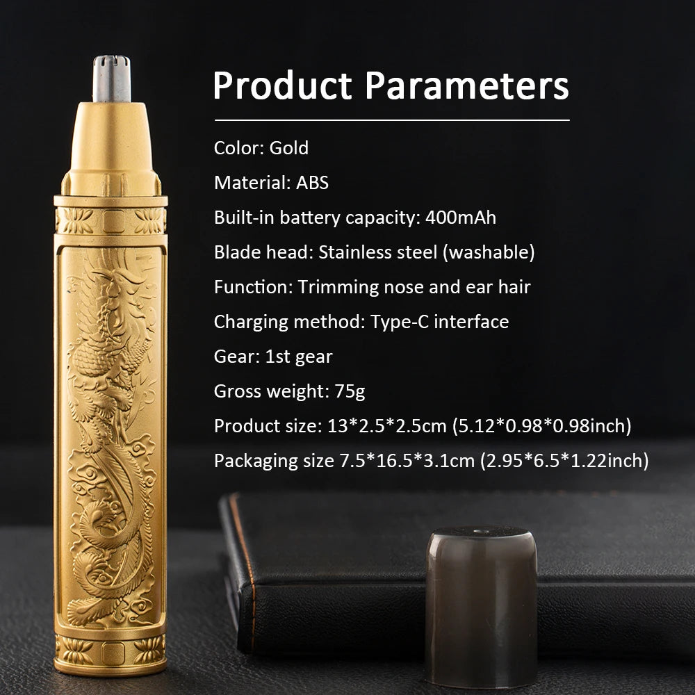 Men's Electric  Ear and Nose Hair Trimmer 360 Rotating Dual-Blade Electric Shaver Professional Ear Nose Hair Clipper Facial Hair