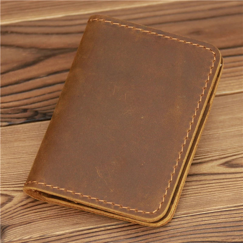 Men's Card Holder Wallet Leather Minimalist Small Thin Purse Slim Mini Credit Card Bank ID Card Holder Wallet