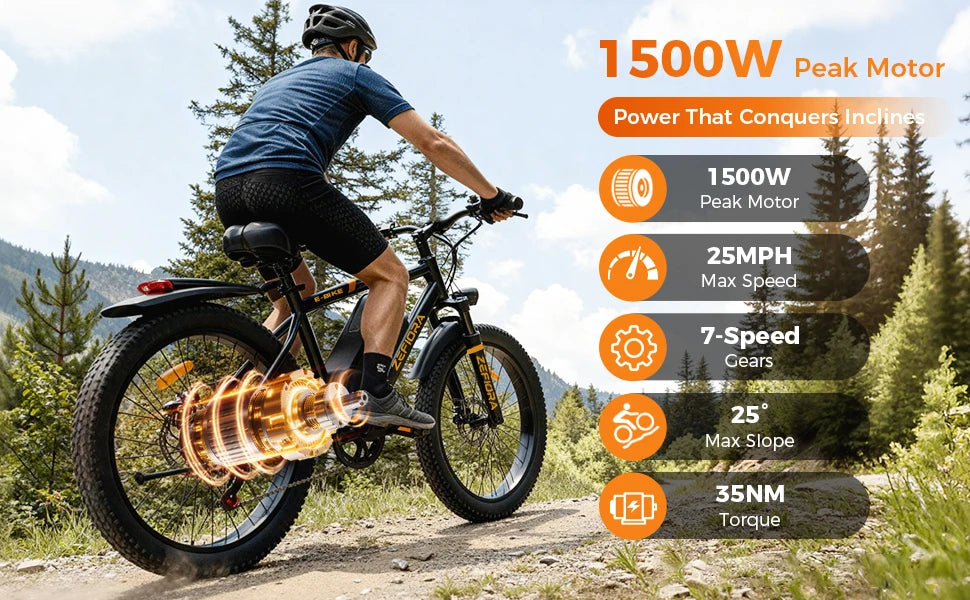 Zefiora M10 26 29er Mountain Bikes,48v Aluminum Alloy 1000w Motor Ebike, Adjustable Brake Seat,for Cycling Electric Bicycle