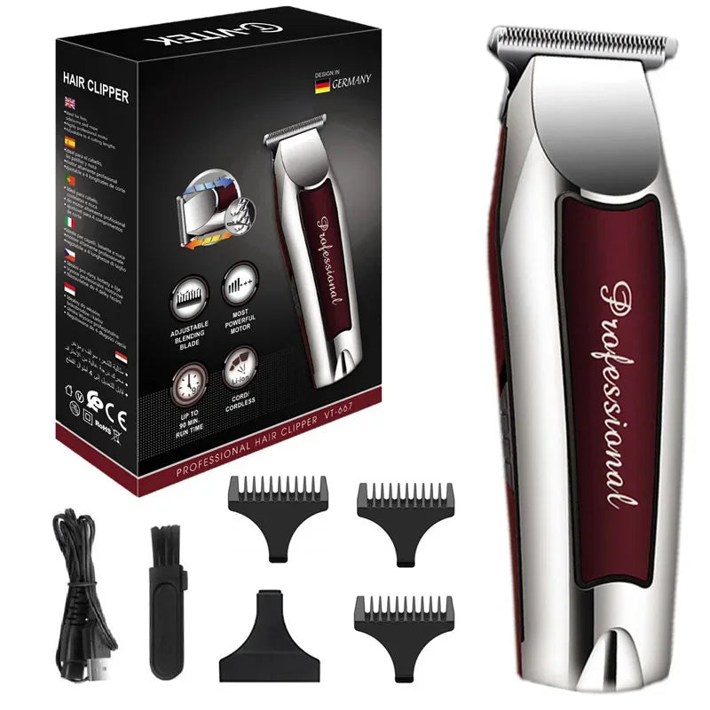 Rechargeable Hair Clipper For Men Grooming Kit Professional Electric Beard Hair Trimmer Body Edge Outline Detail Haircut Machine
