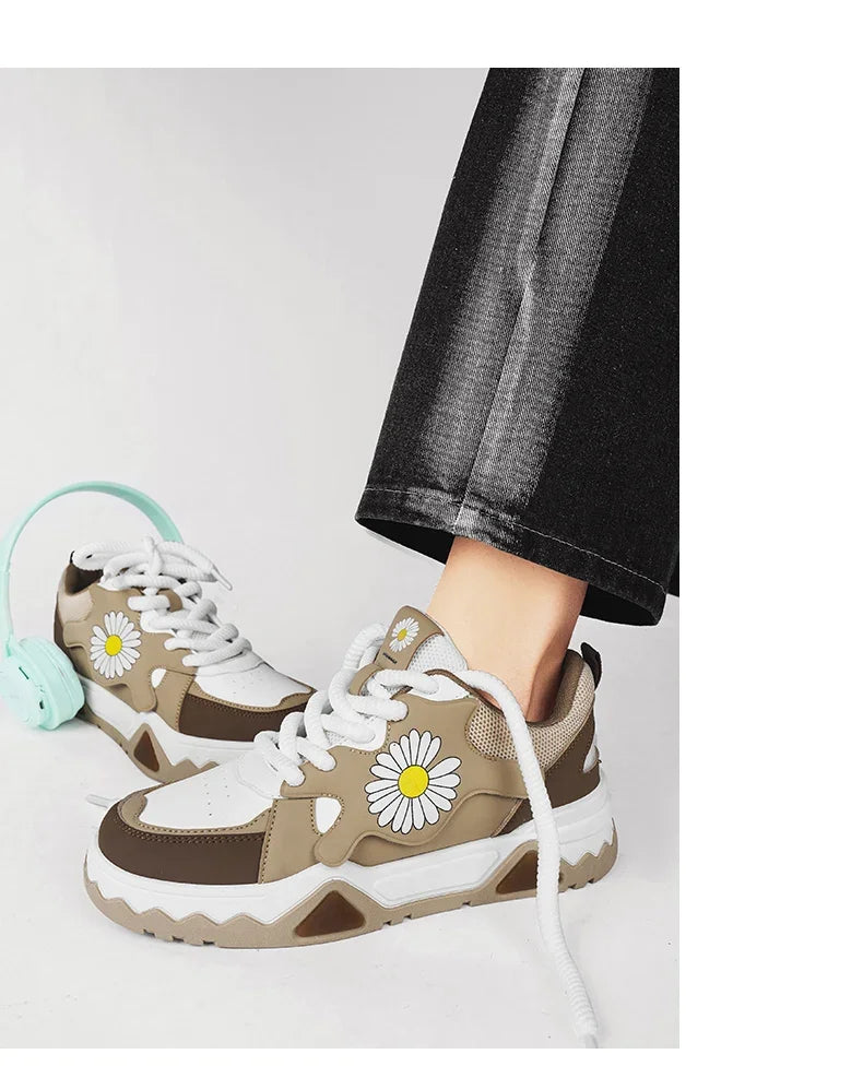 Sneakers Men Trendy Mixed Color Lace-up Thick-soled Casual Shoes Non-slip Shoe Round Toe Men Board Shoes Zapatillas Hombre