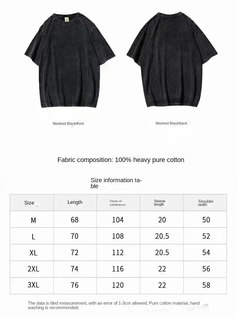 Men's T Shirt Calacas Chidas Gym Washed T-Shirts Trendy Cool Todo Sea Por Las Senoras Summer Tees Aesthetic Simple Casual Tops