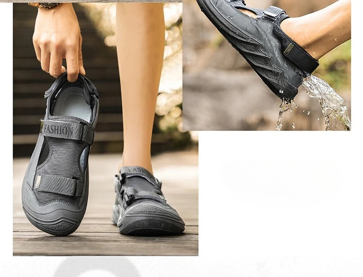 Men's Sandals Soft Bottom Summer Vacation Casual Beach Shoes Breathable Baotou Sandals