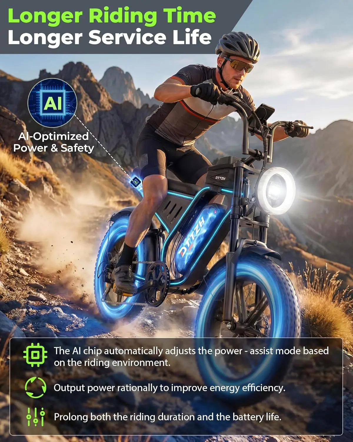 Electric Bike with NFC & Password Unlock, 4000/2000/1500W, 50/40/33MPH, 60V 30Ah, 48V 15/25Ah E-Bike, 100-60 Miles, Customized