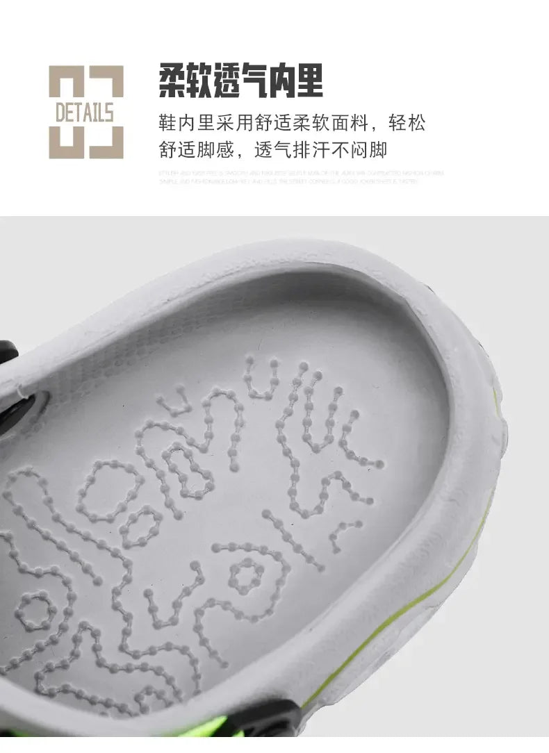 Men's Sandals Summer Clogs Non Slip Beach Trend Casual Sandals Breathable Thick Bottom High Quality Hole Shoes Big Size 45 46 47