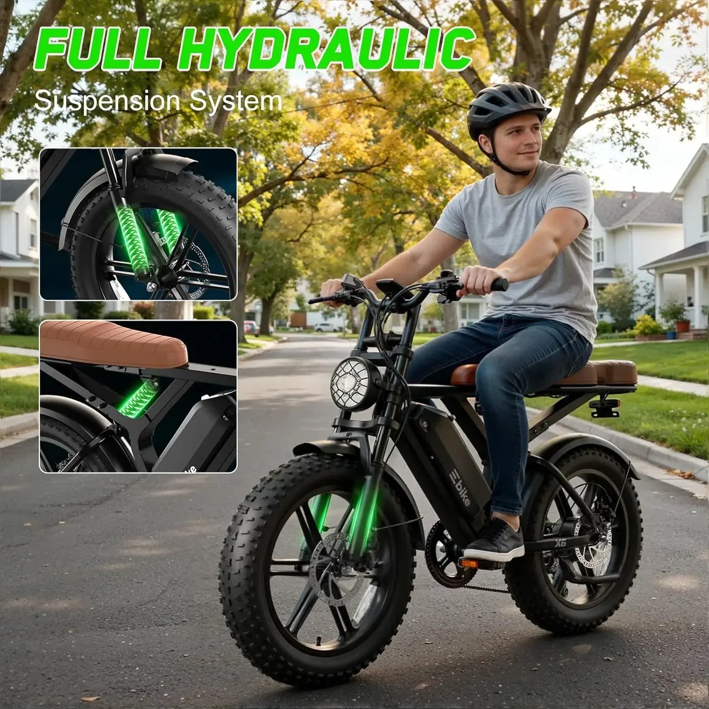 SISIAGD Electric Bike for Adults,1500W Peak Ebike,48V 15/ 30AH Waterproof Removable Battery,60-100 Miles,7 Speed,30, Customized