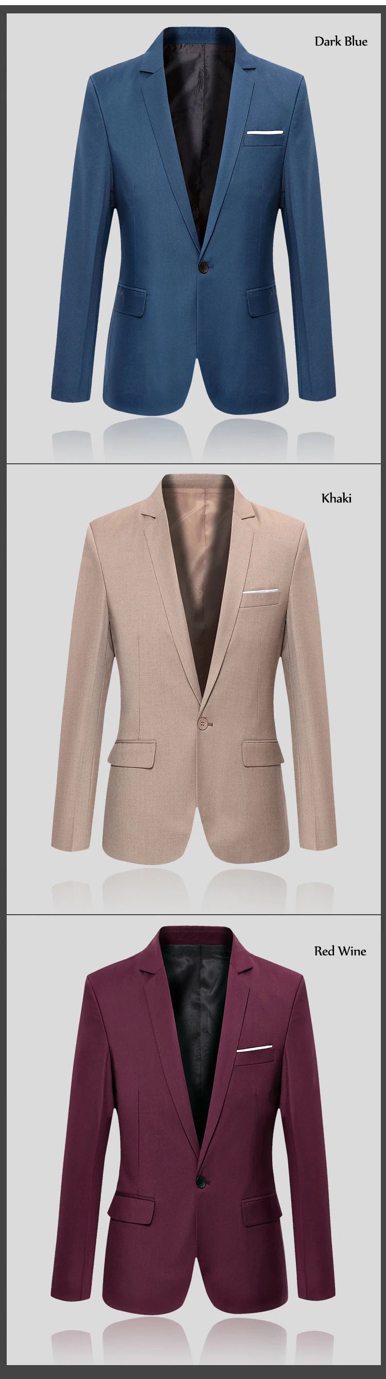 Men's Suit Jacket Casual Business Blazer Elegant Black Slim Fit Navy Blue Red Spring Autumn  Male Suits Blazer Coat
