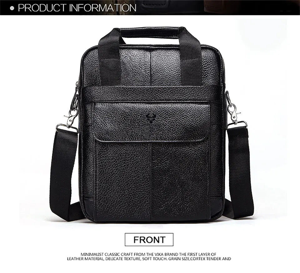Durable Genuine Leather Bags for Men High Quality Business Crossbody Sling Bag for Work Outdoor Travel Male Messenger Packs