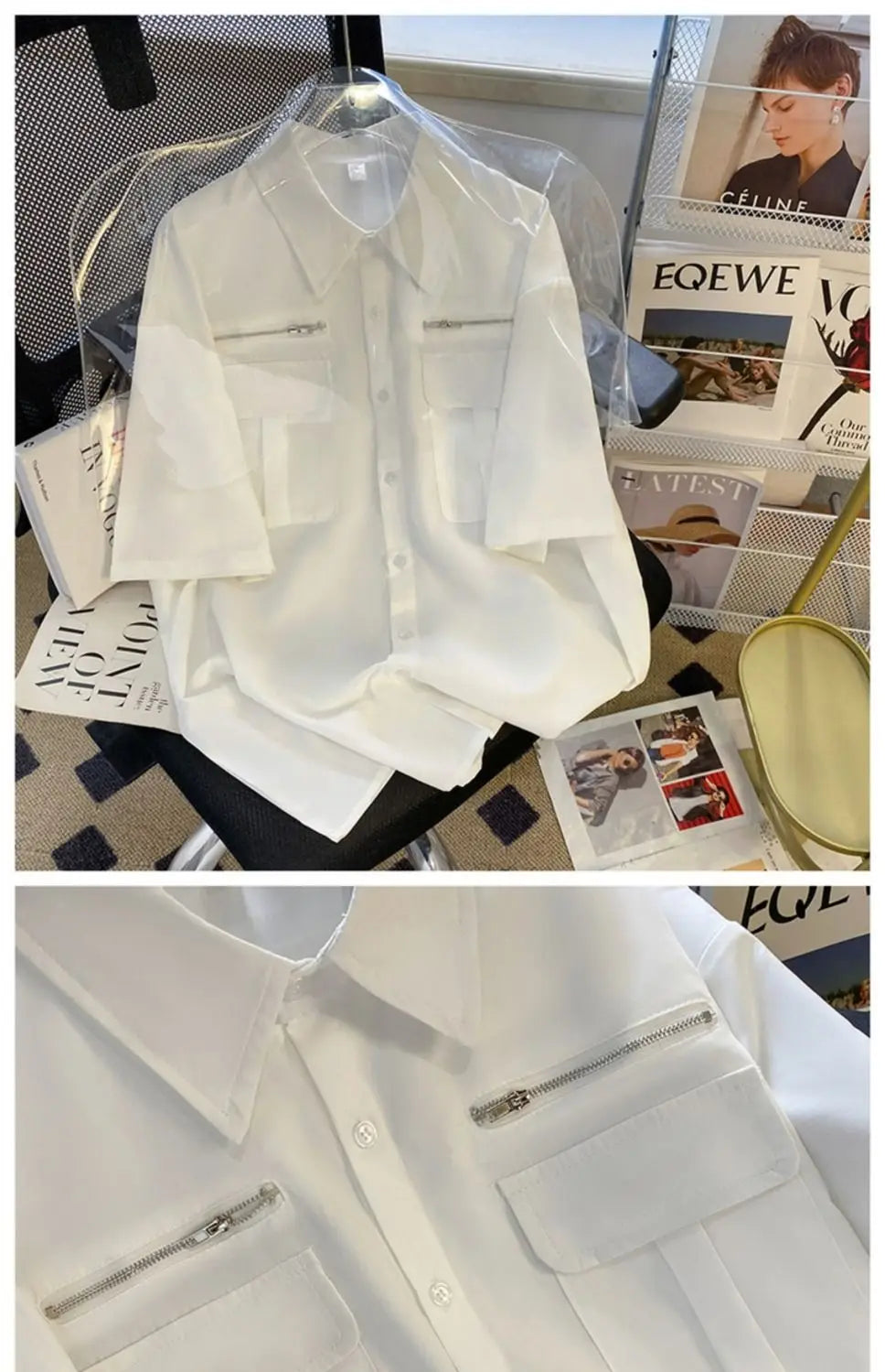 Working Short-sleeved Shirt Men's Summer High Street Niche High-end Design American Handsome Loose Casual Jacket