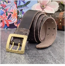 Brass Owl Belt Buckle Yellow Belts For Men Ceinture Homme Men Leather Belt Cowboy Jeans Male Leather Belt Strap Wide MBT0106