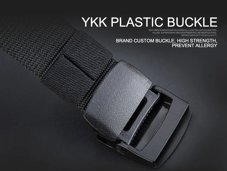 MEN'S Tactical Belts With Automatic Buckle Men's Canvas Belts Premium Pants Belts Sports Belts Nylon Belts