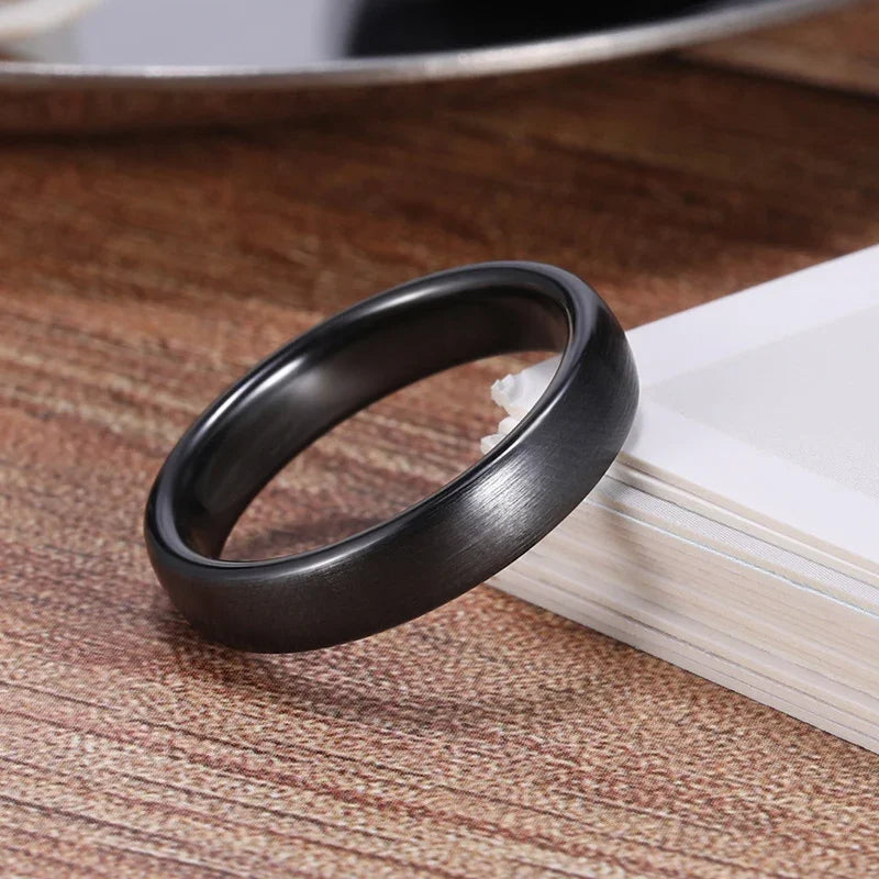 Kolmnsta 2/4/6mm Black Brushed Fashion Ceramic Ring Women Men Wedding Rings Engagement Band Female Jewelry bague Plus Size 4-14