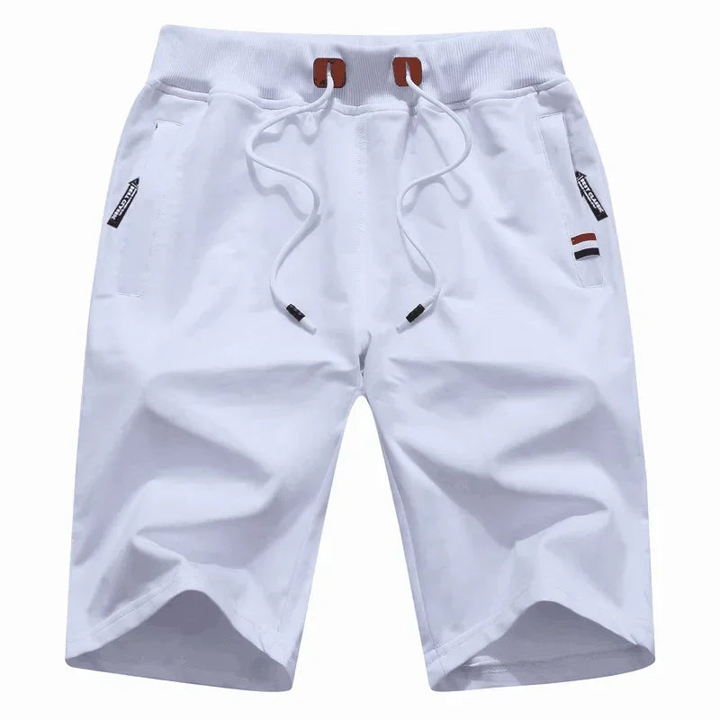 Shorts Men Cotton Casual Sports Men's Solid Shorts Drawstring Bermudas Elastic Waist Beach Short Pants Cool Summer New Fashion