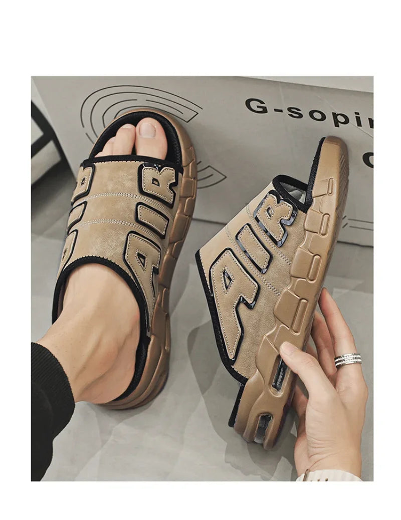 Men's Slippers Air Cushion Design Sandals Summer New PVC Soft Non-slip Men's Sports Slippers for Men Flip Flops Sandalias Hombre