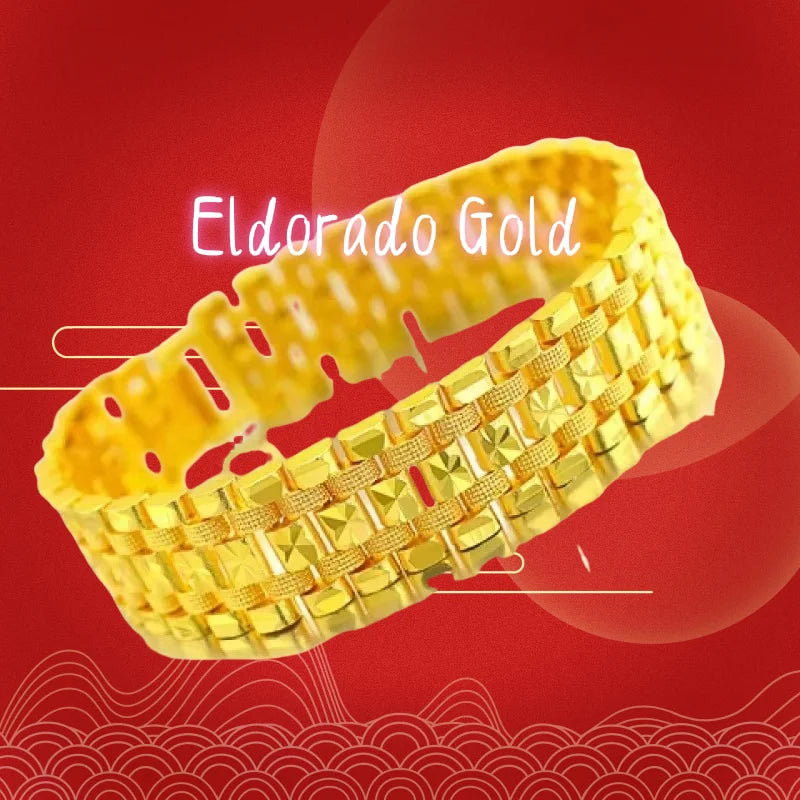 Gold bracelet 24k domineering watch chain real gold jewelry AU999 high-end atmospheric  pure  men and womenValentine's Day gifts