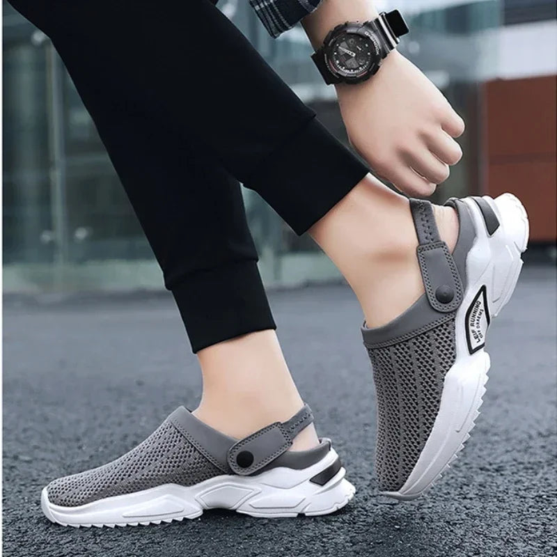 Men Sandals Platform Sandals Designer Mesh Mules Breathable Padded Beach Slippers 2024 Slip on Lightweight Men Sneakers