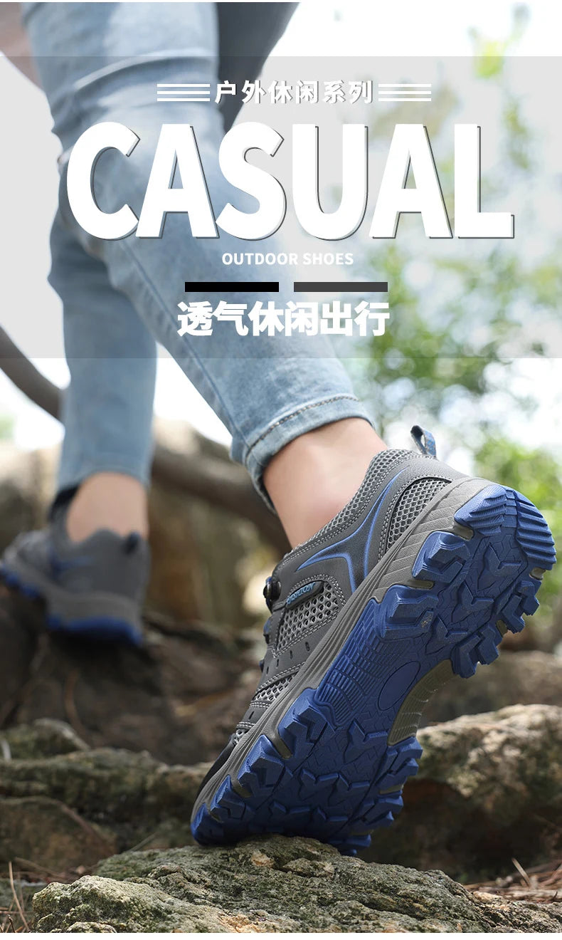 2025 Hiking Shoes for Men Non-slip Trekking Sneaker Spring Summer Breathable Rock Climbing Shoes Men Sport Outdoor Sneakers Man