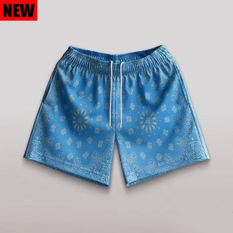 2024 New summer men shorts men and women's fashion beach seaside casual pants mesh sports quick-drying quarter pants