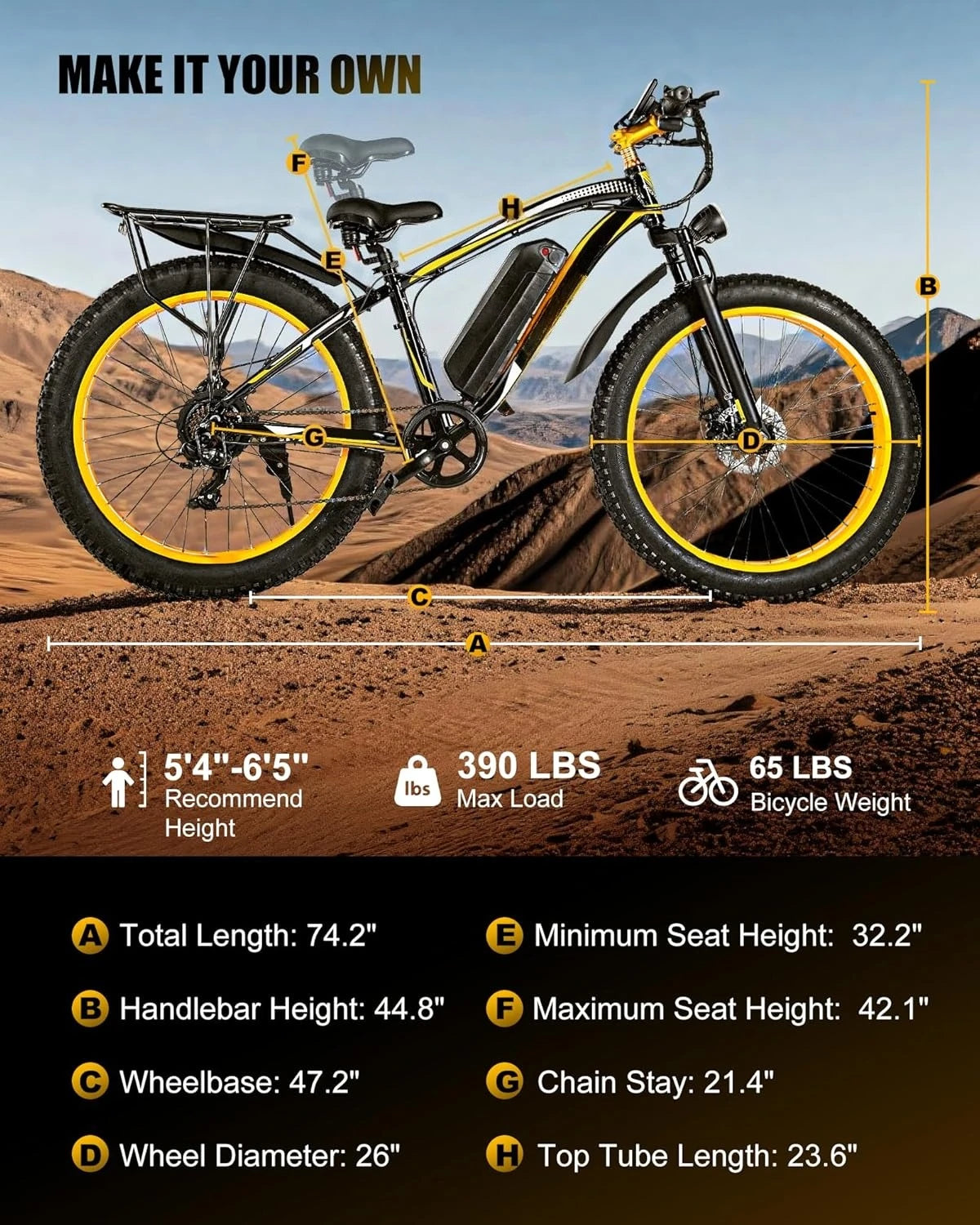 Electric Bike for Adults,1500W Peak Motor E Bikes, 26" Fat Tire Electric Bicycle, 30/33 MPH 60/70 Miles Electric, Customized