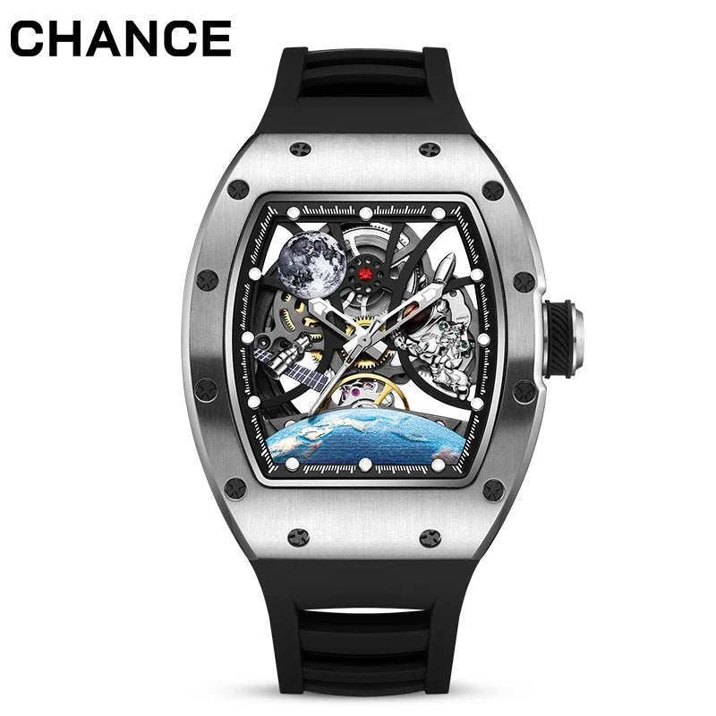 2025 High Quality Men's Automatic Watch with Stylish Sports Silicone Strap  Waterproof Mechanical Watches for Active Lifestyles