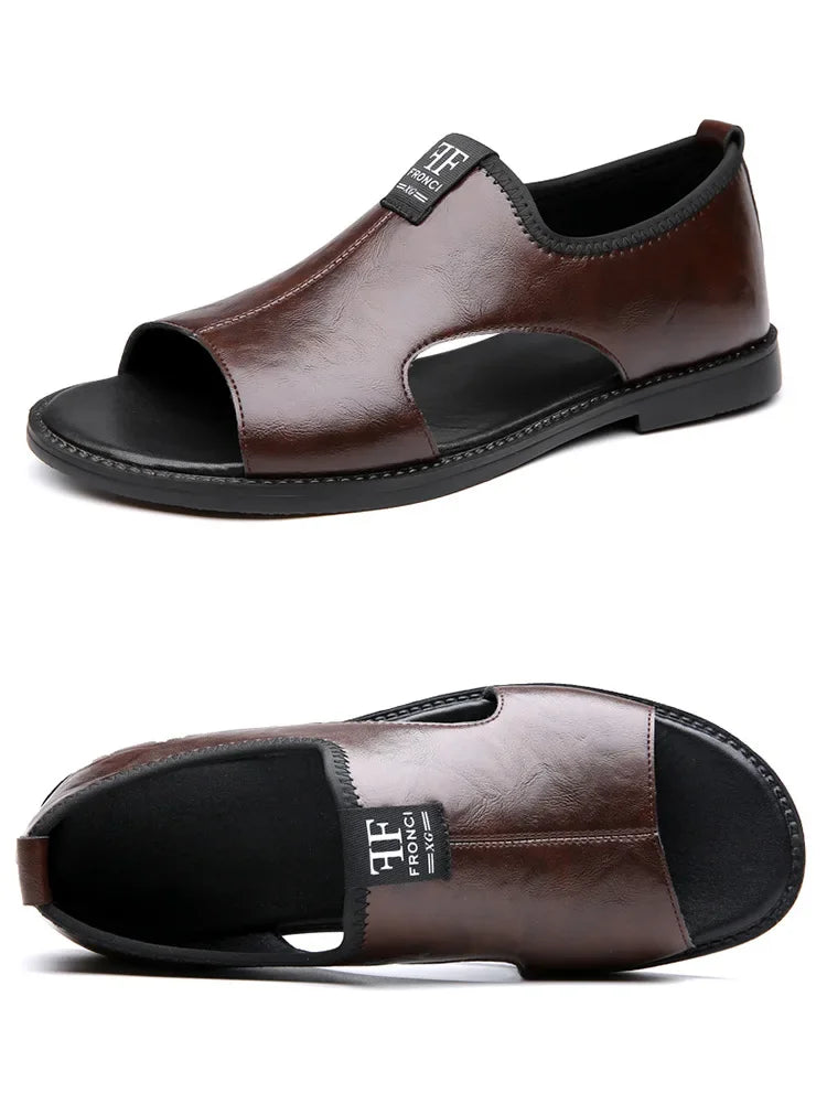 Brand Men's Sandals New Casual Shoes High Quality Soft Sole Men Slippers Outdoor Comfor Beach Shoes Leather Flat Sandals for Men