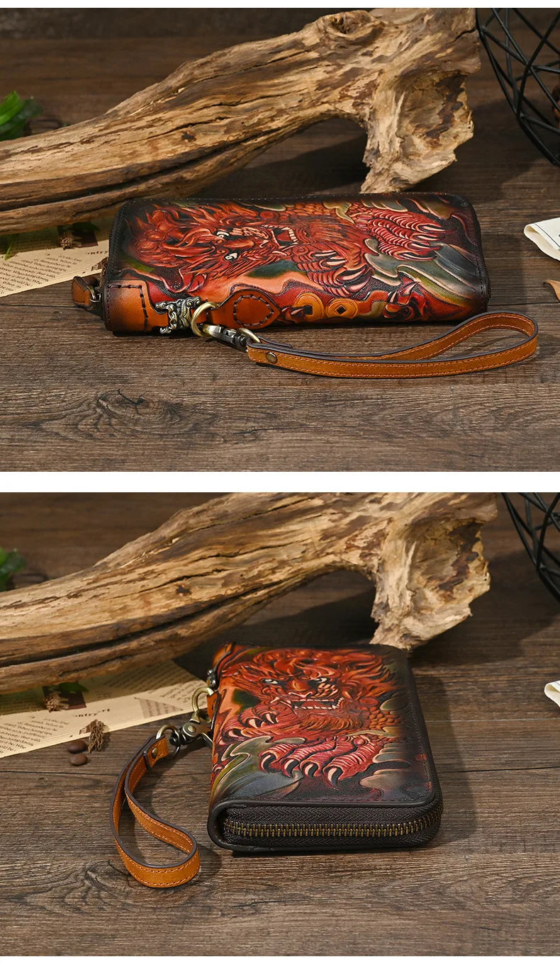 Men's Genuine Leather Wallet with Handcrafted Embossed Design