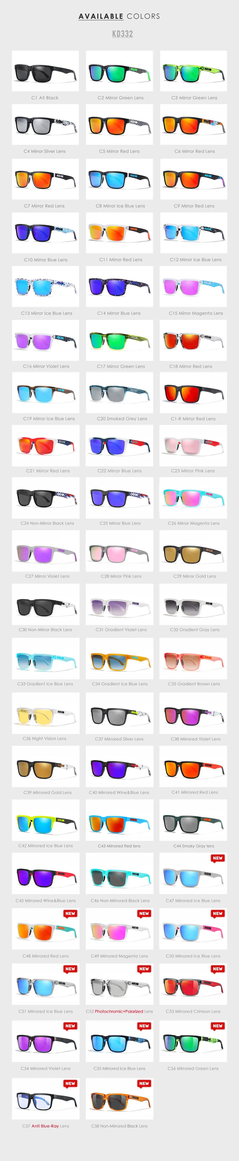 KDEAM Fishing Men's Sunglasses Polarized Classic Square Shades Unisex Size With Packaging