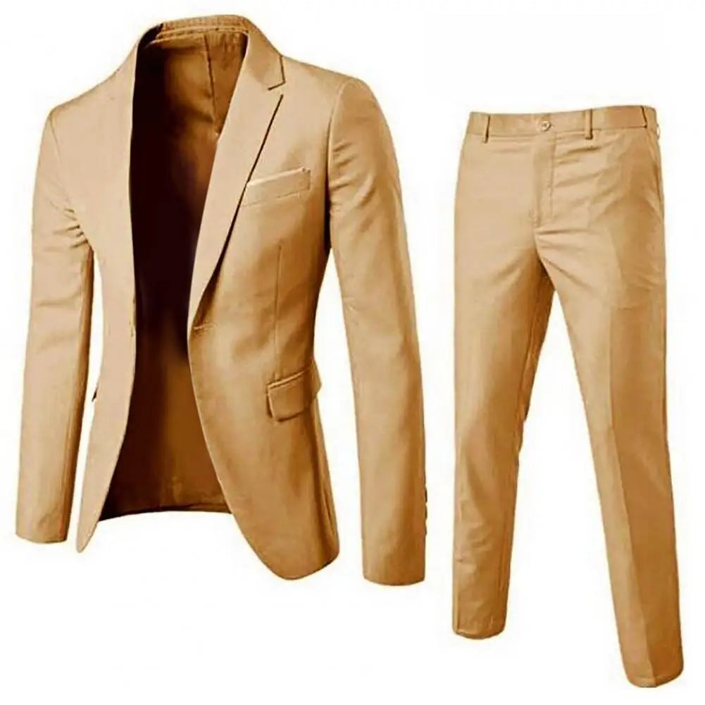Men Pants Formal 2pcs Suits Men Wedding Prom Suit Slim Fit Business Work Wear Suits Groom Jacket Men Formal Suit Pants