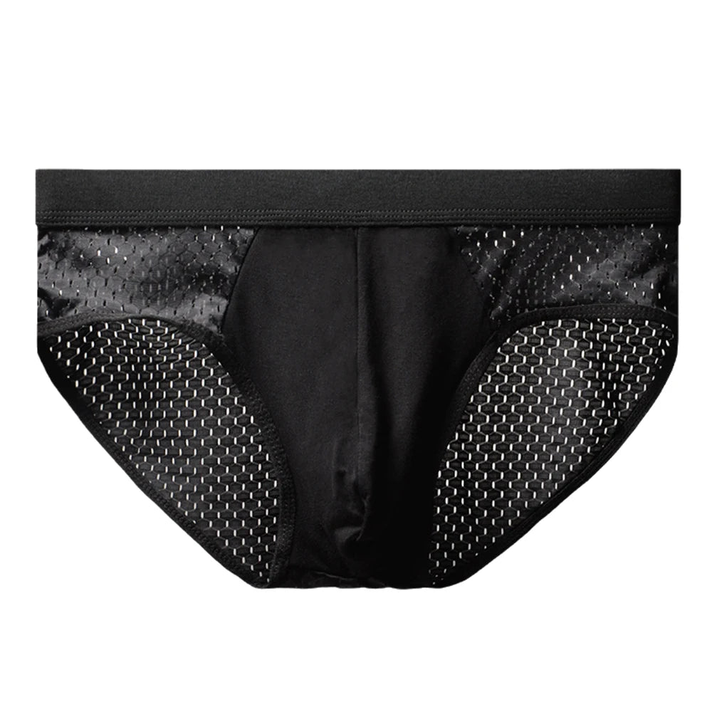 Men Underwear Male Thin Breathable Triangle Panties for Men's Ice Silk Briefs Mesh Sexy Square Corner Pants for men's Shorts
