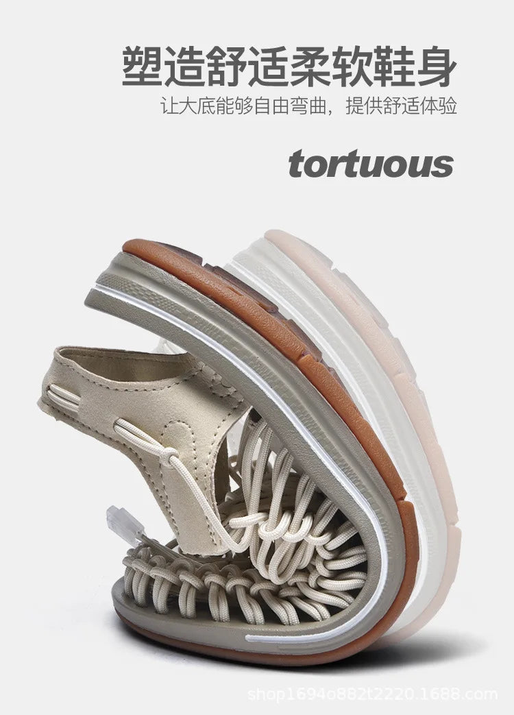 Men's Sandals Woven Casual Mens Beach Shoes 2025 New Comfortable Soft Men's Sandals Summer Casual Shoes for Men Sandalias Hombre